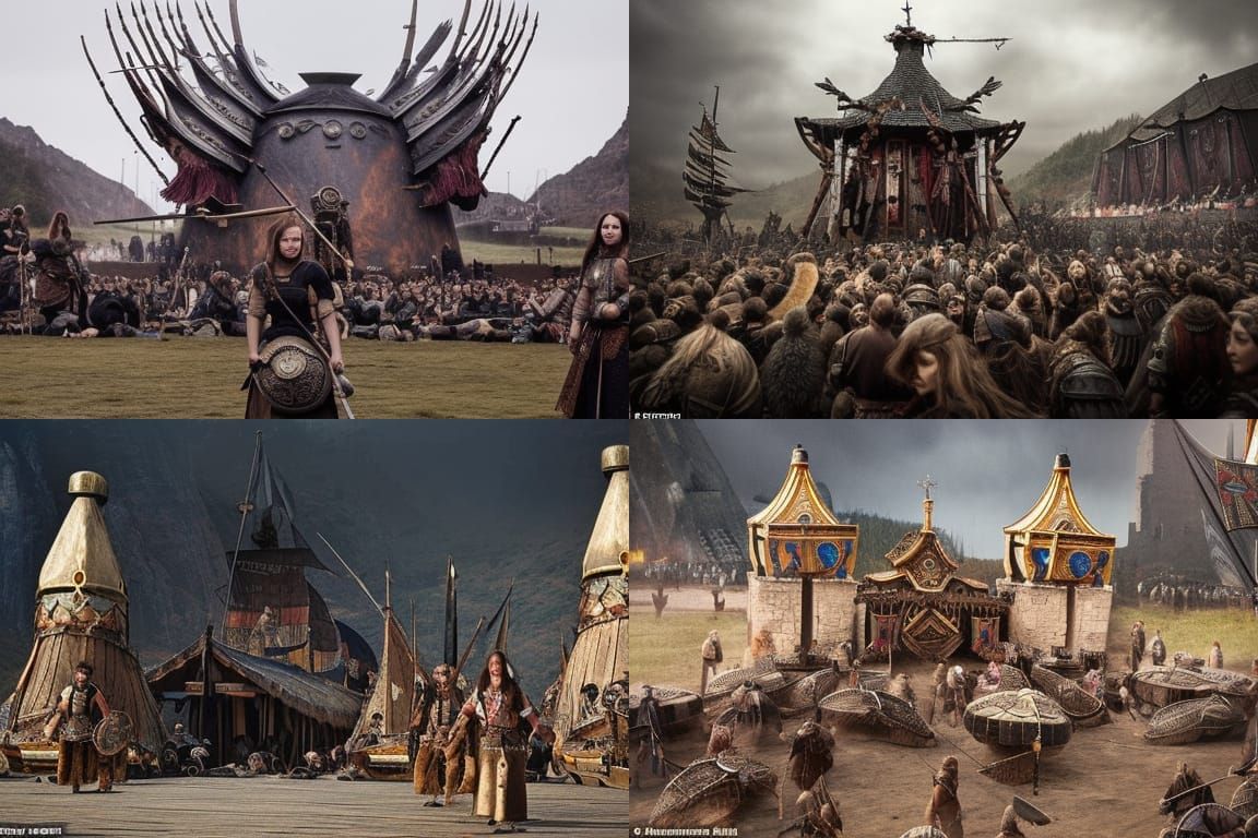 Viking Shieldmaiden with Axe: Epic Digital Art