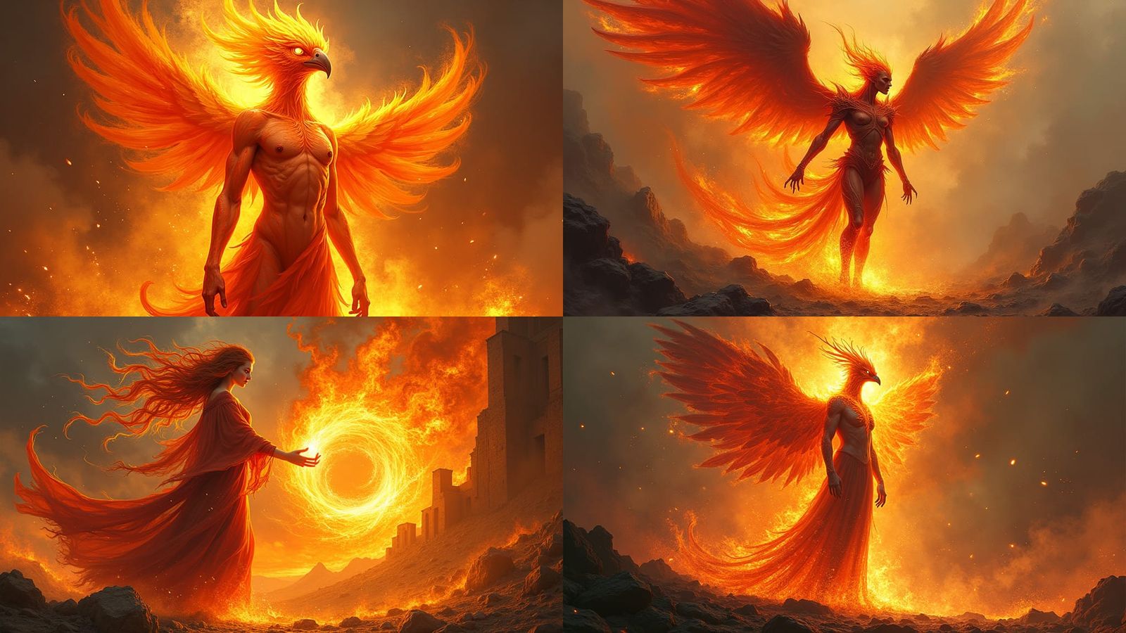 Fiery Phoenix Mage Emerges from Ashes