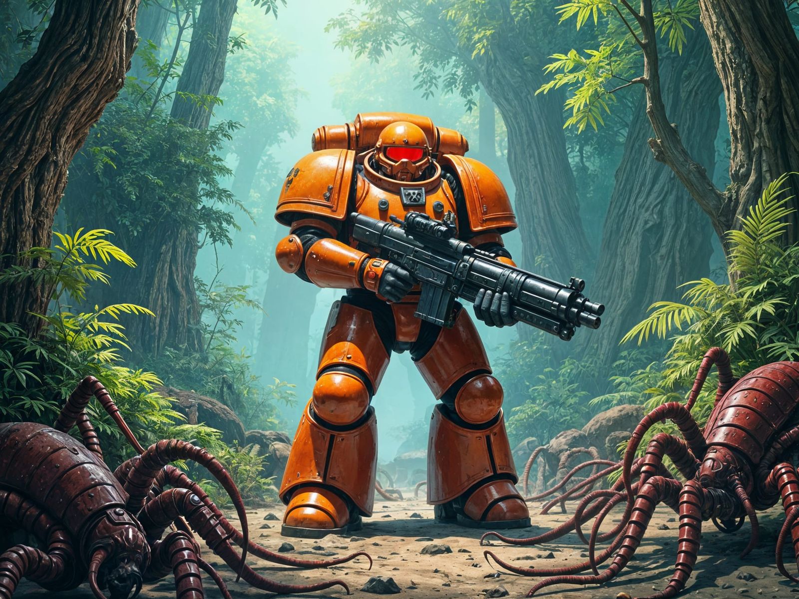 Warhammer 40K Space Marine in Jungle Battle