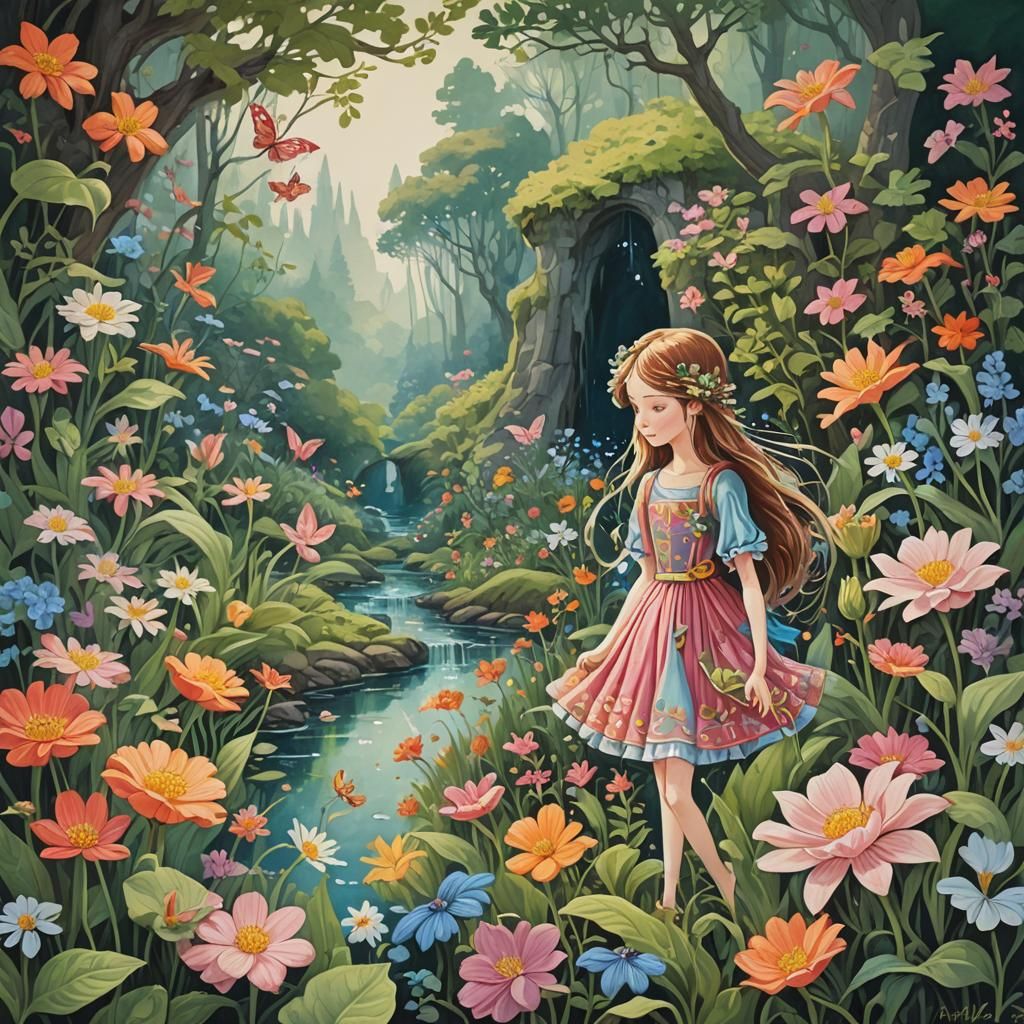 Ethereal Fairy Realm: Gouache Flower Painting