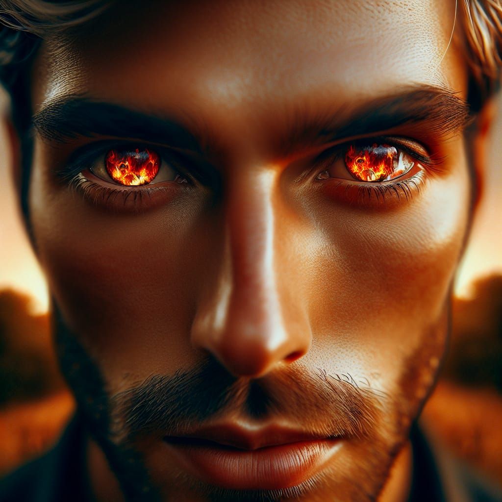 Ember Eyes Portrait: A Captivating Close-Up