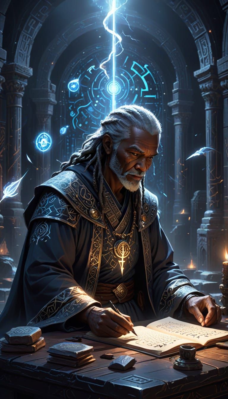 Sage in Timeless Dark Academia Realm