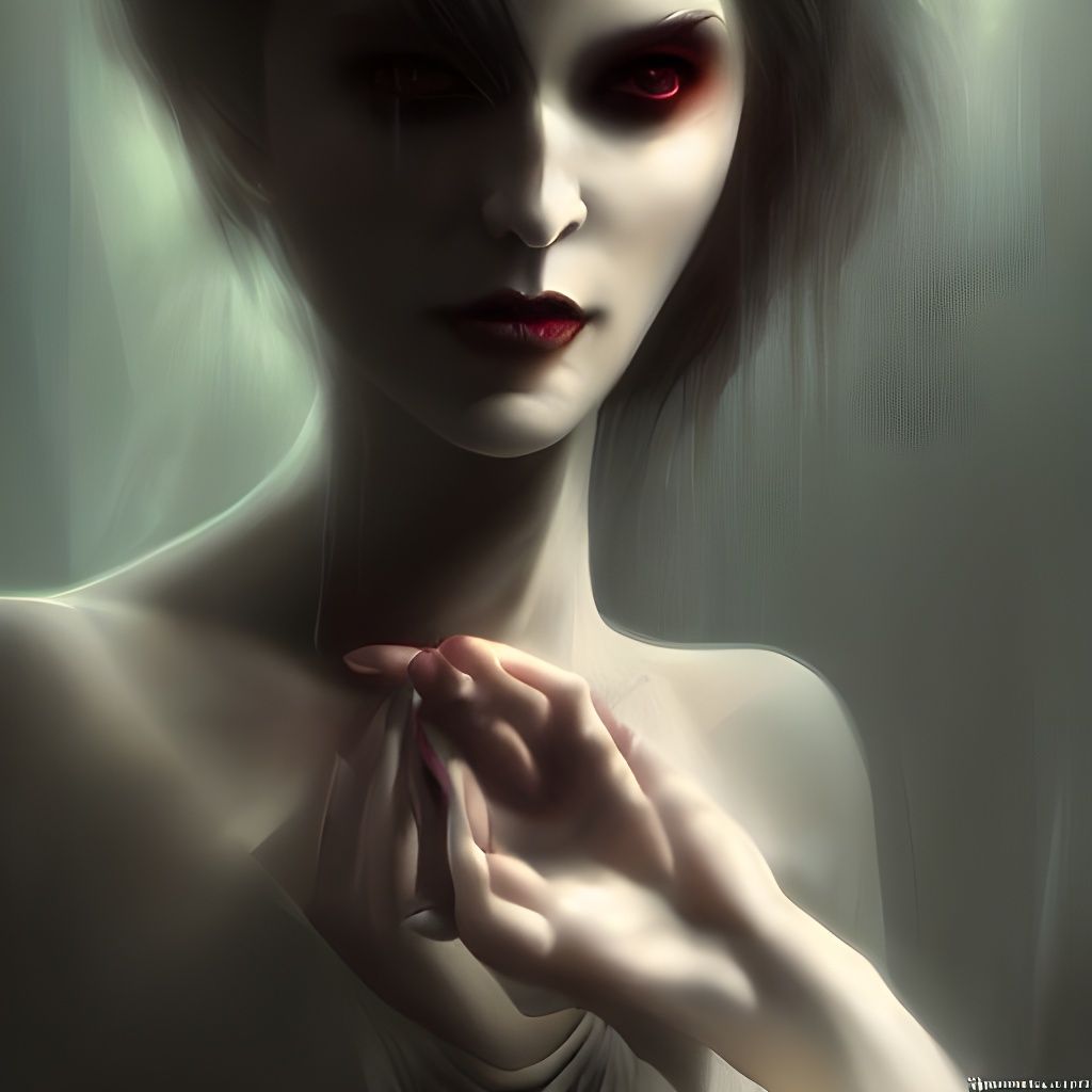 Fantasy Vampire in Renaissance Oil Painting Style