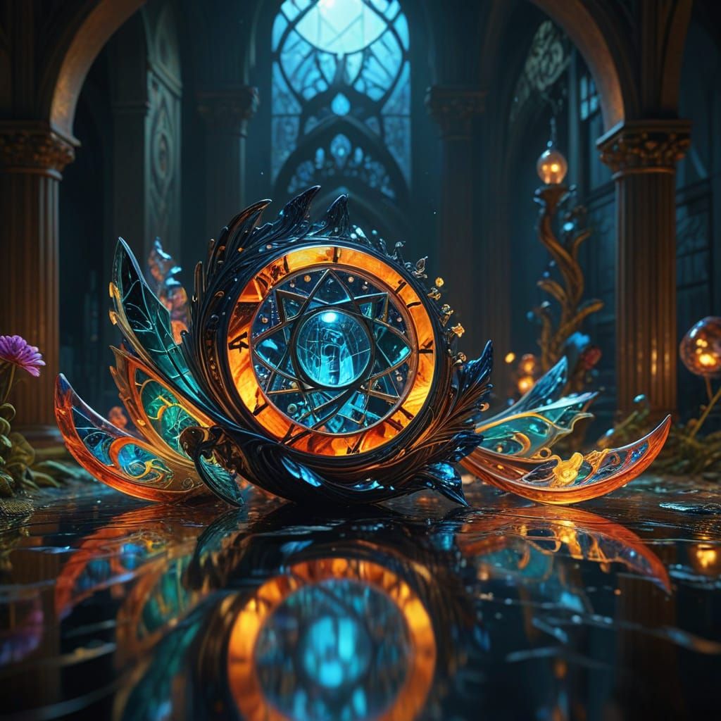 Ornate Art Nouveau Masterpiece: 3 Eight's Harmony