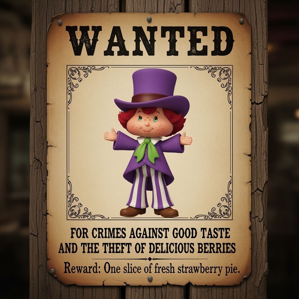 A poster reading "WANTED" with a picture of the Purple Piema...
