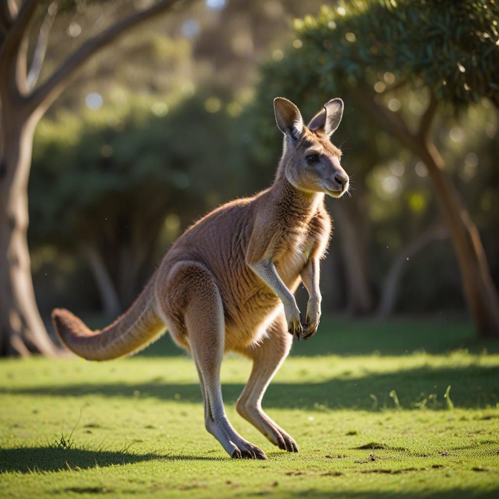 A Kangaroo in Vivid Bokeh Light