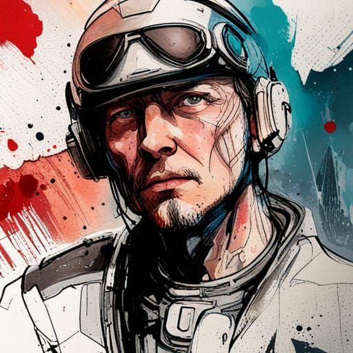 Futuristic Enforcer Portrait in Cyberpunk Style