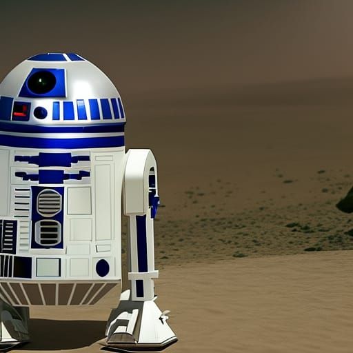 Realistic Cinematic Shot of Star Wars R2D2