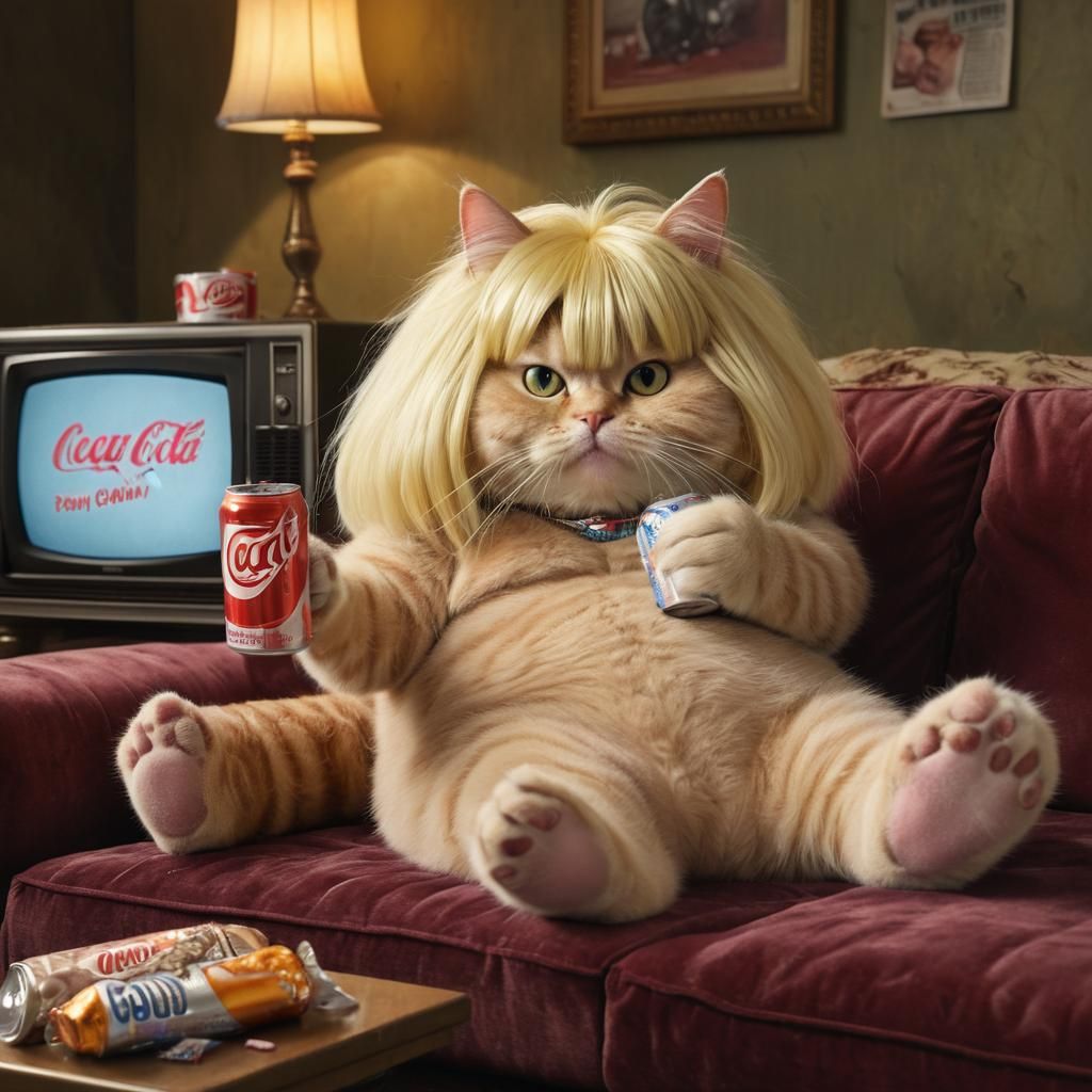 Anthropomorphic Cat Lounging, Dutch Masters Style