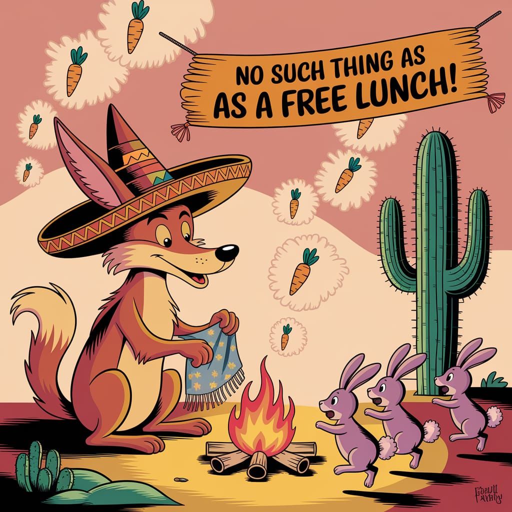 Cunning Coyote Lures Rabbits with Carrot Smoke Signals