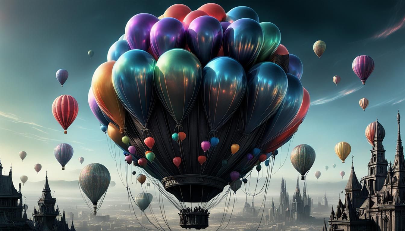 H.R. Giger Happy Balloons in Hyperrealism