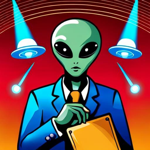 Alien Waiting for UFO Arrival