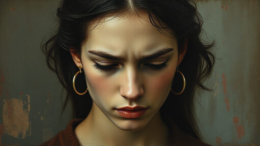 Young Woman in Emotional Turmoil