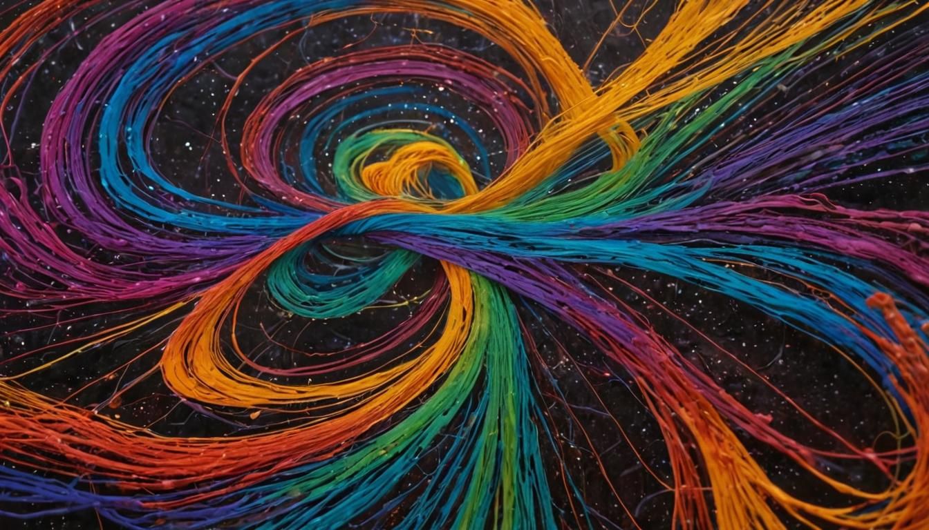 Ethereal Cosmic Fiber Art in Vibrant Colors