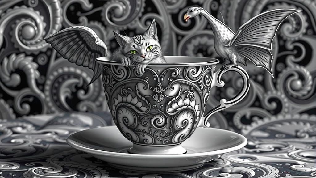Mind-Bending Teacup Maze in Impossible Perspective