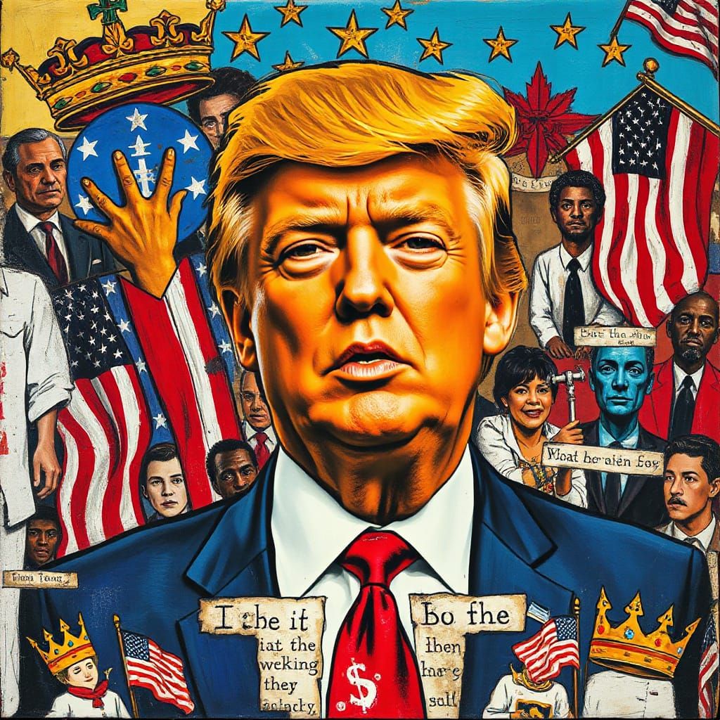 Basquiat-Inspired Portrait of Donald Trump in Chaotic Style