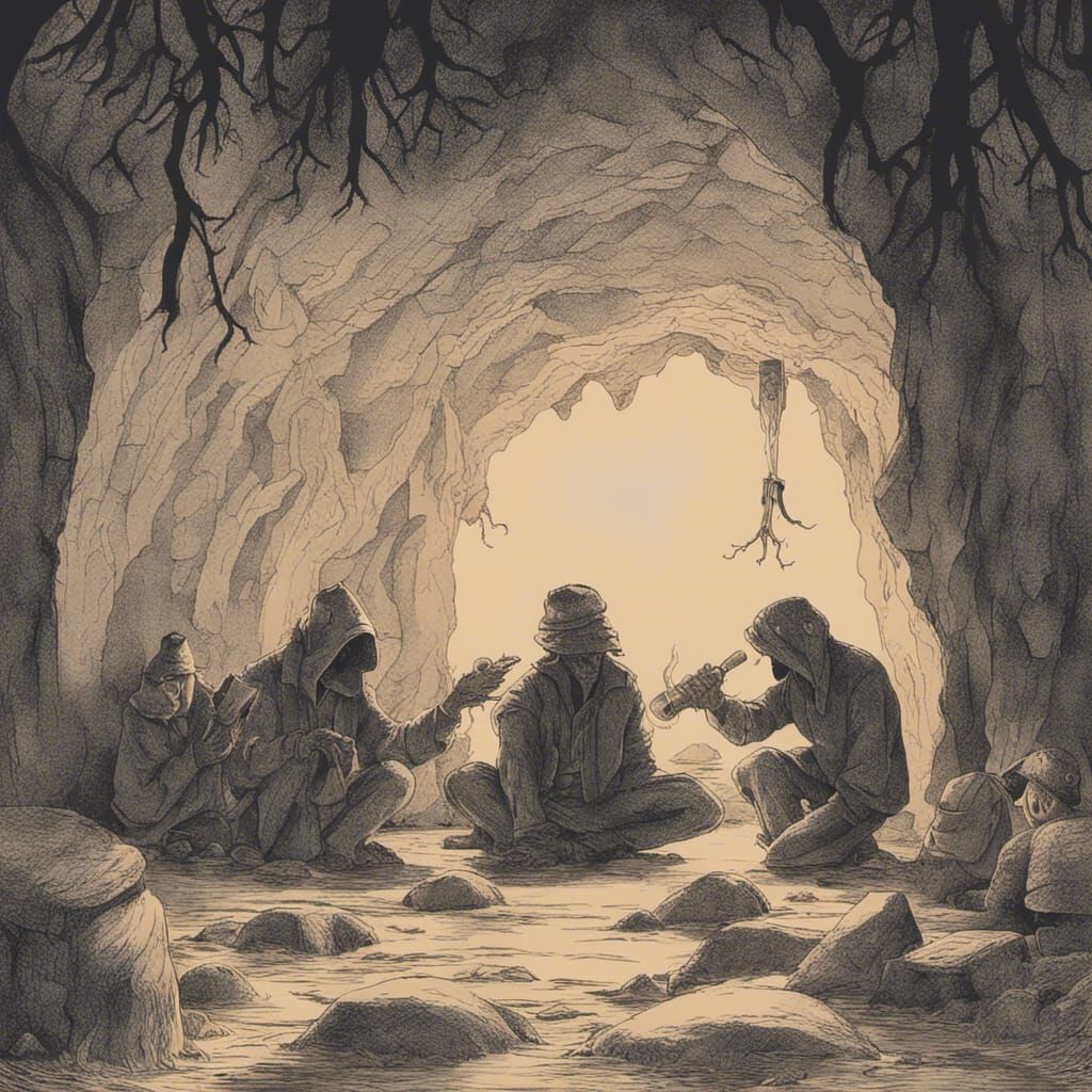 Robbers in a Cave on a Dark Stormy Night