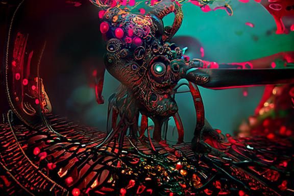 Nightmarish Lovecraftian Creature in Photorealistic Style