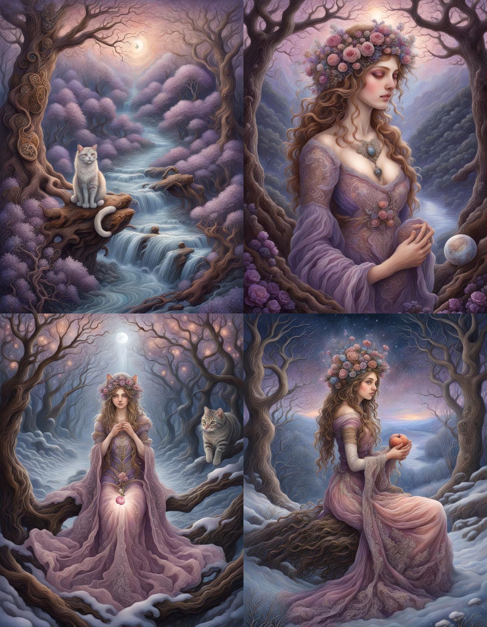 Melancholic Card Journey in Dreamlike Fantasy Art