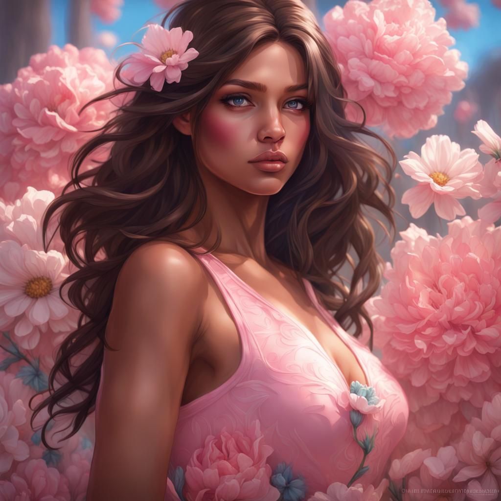 Beautiful Girl Portrait in Hyperdetailed Style