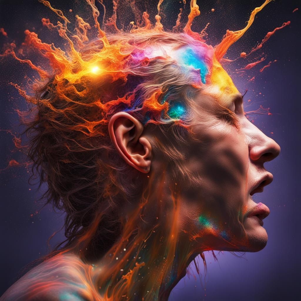 Exploding Head in Surreal Color Photography