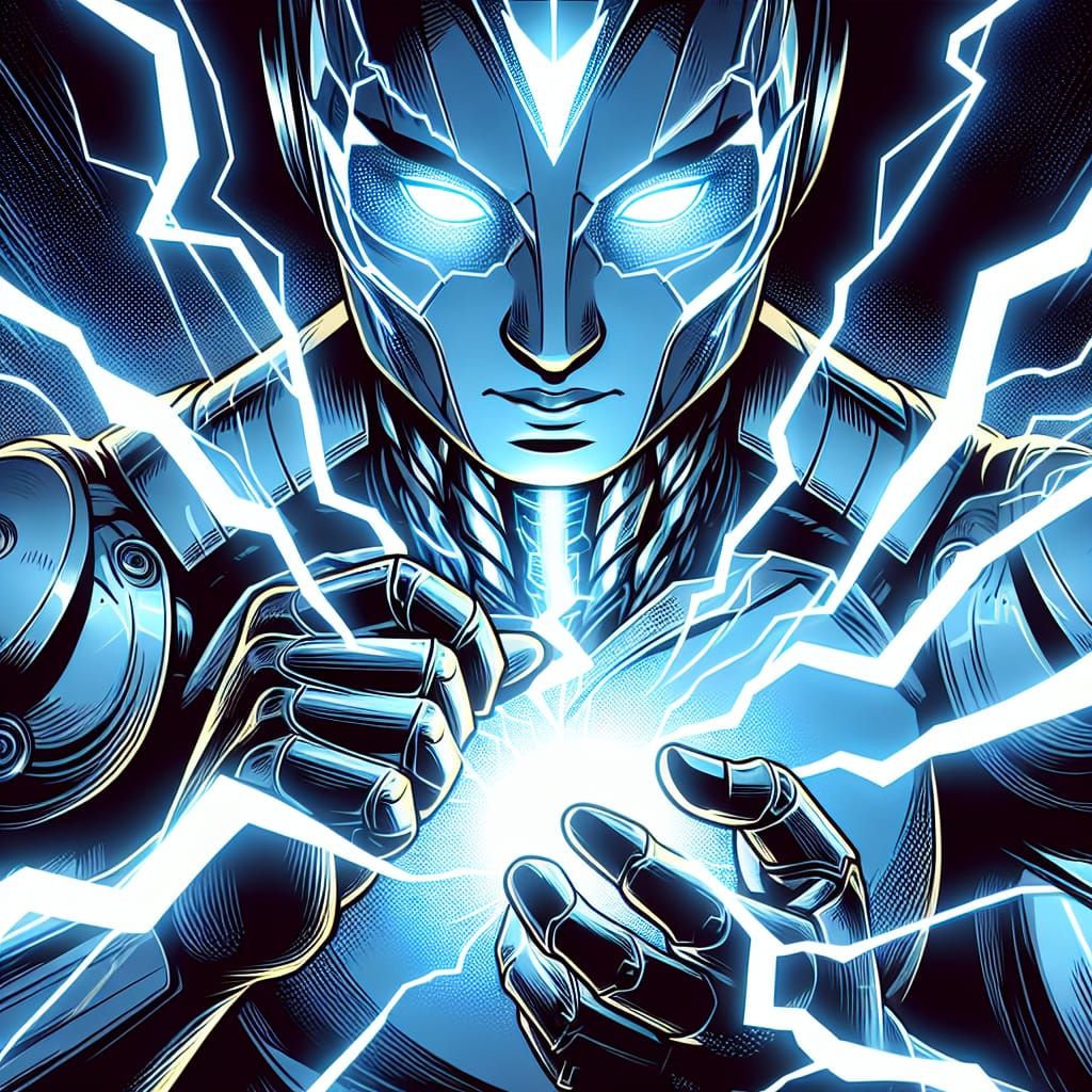 Electric Superhero in Modern Comic Book Art
