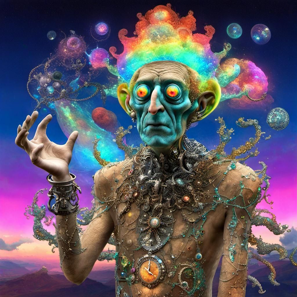 Surreal Lord Ascends to Space in Biopunk Style