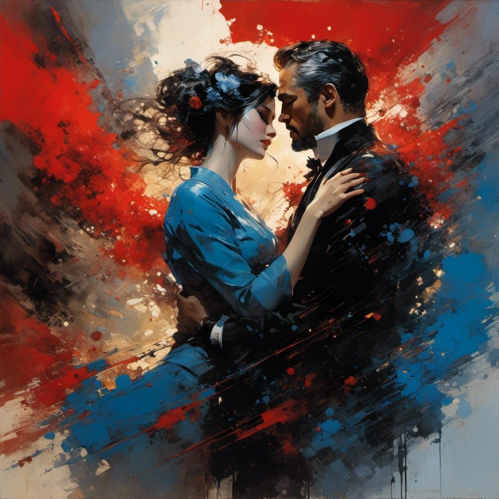 Lovers Embrace Amidst Armageddon, Expressive Speedpaint
