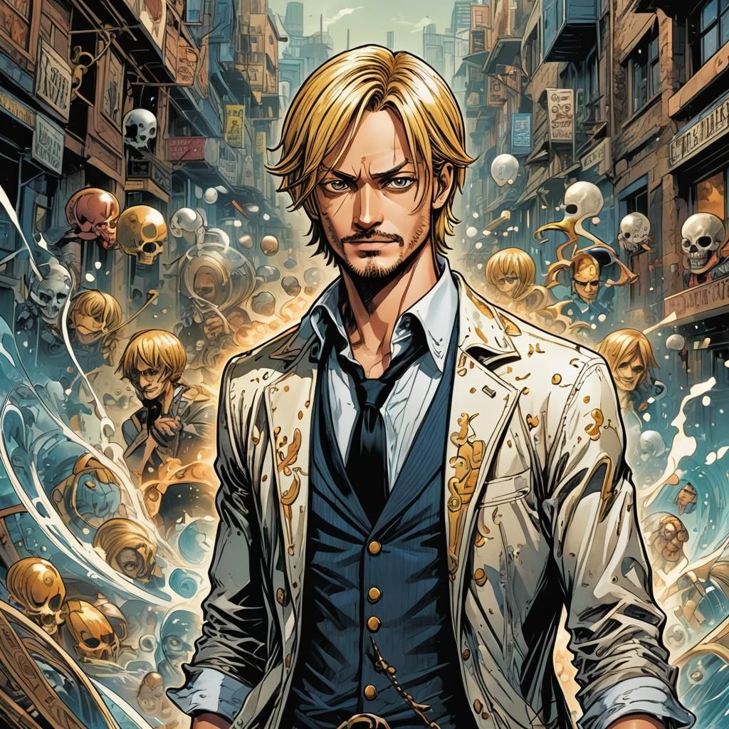 Sanji Illustration in Comic Book Style