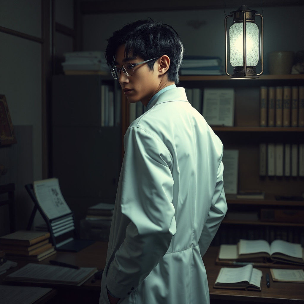 Introspective Doctor in the Style of American Realism