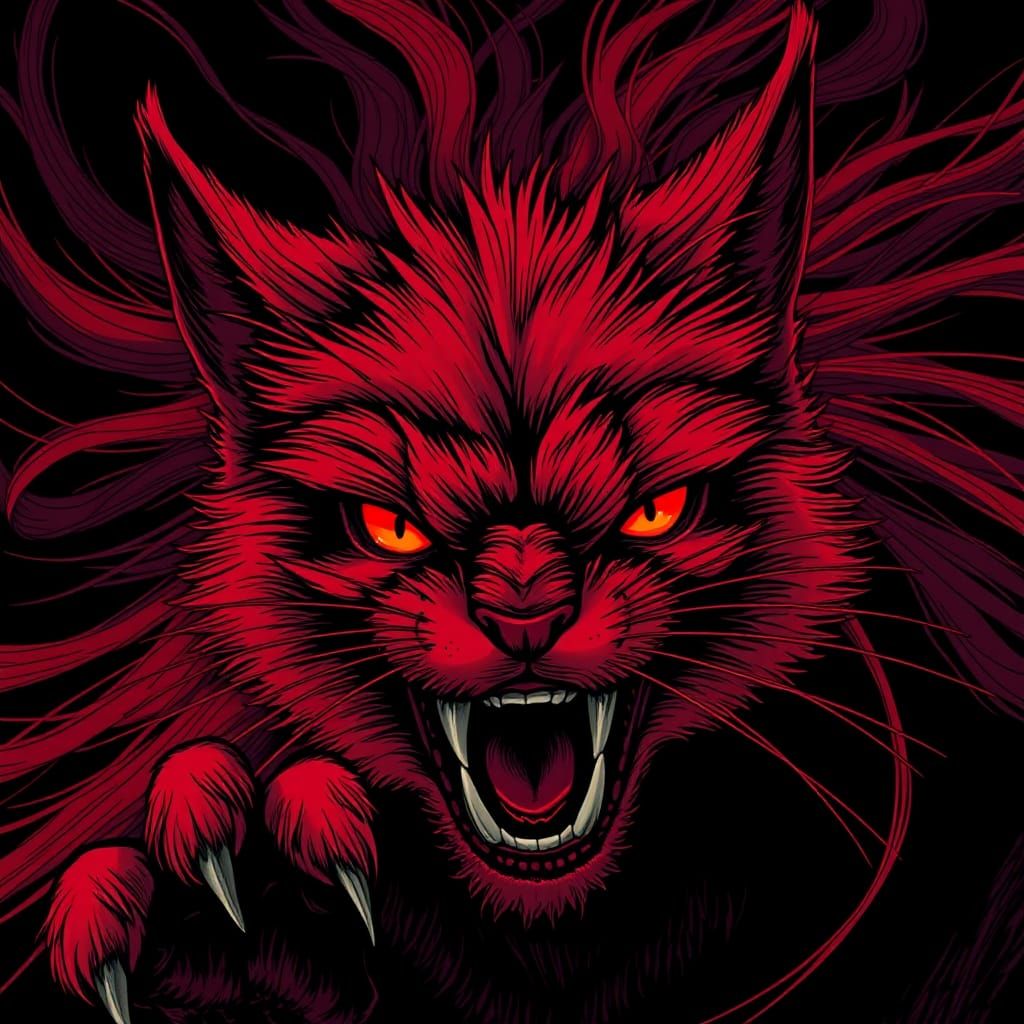 Eerie Manga Horror Scene with Glowing Eyes