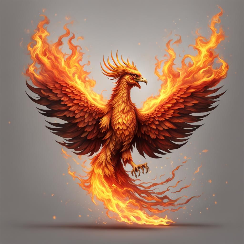 Fiery Phoenix Rising from the Ashes