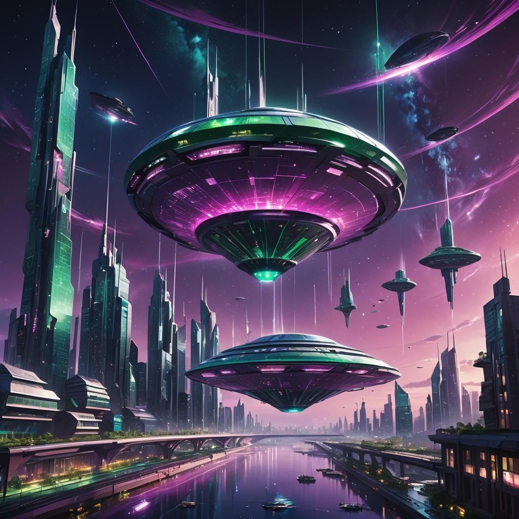 Futuristic Metropolis on Diamond Space Island