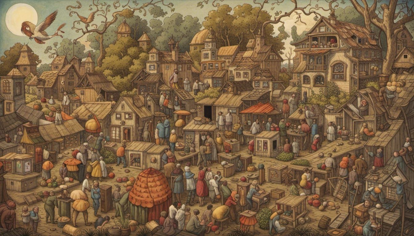 Surreal House on Cursed Mountain: Digital Painting