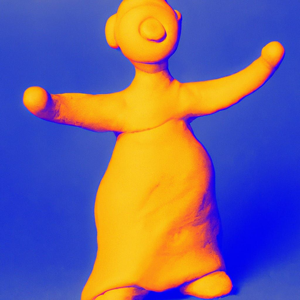 Clay Sculpture of a Conical Headed Cultist