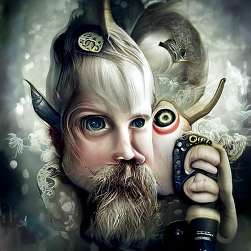Odin, Norse God, in Surrealist Style