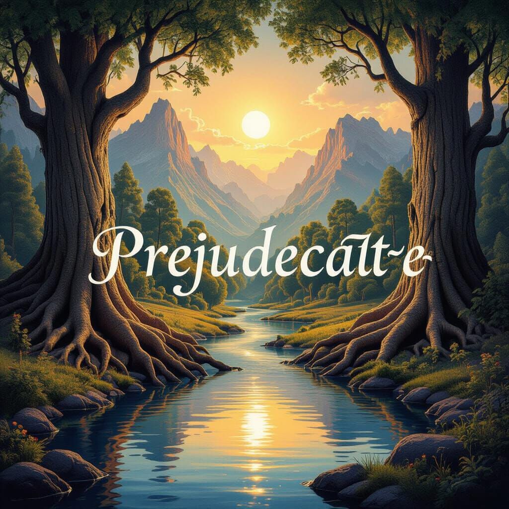 Surreal Landscape: Unity in Nature with Flowing River