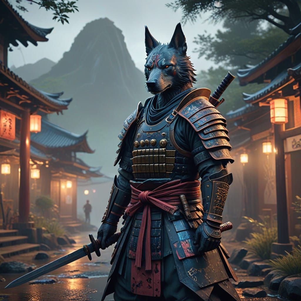 Samurai Kinet in Misty Japanese Village