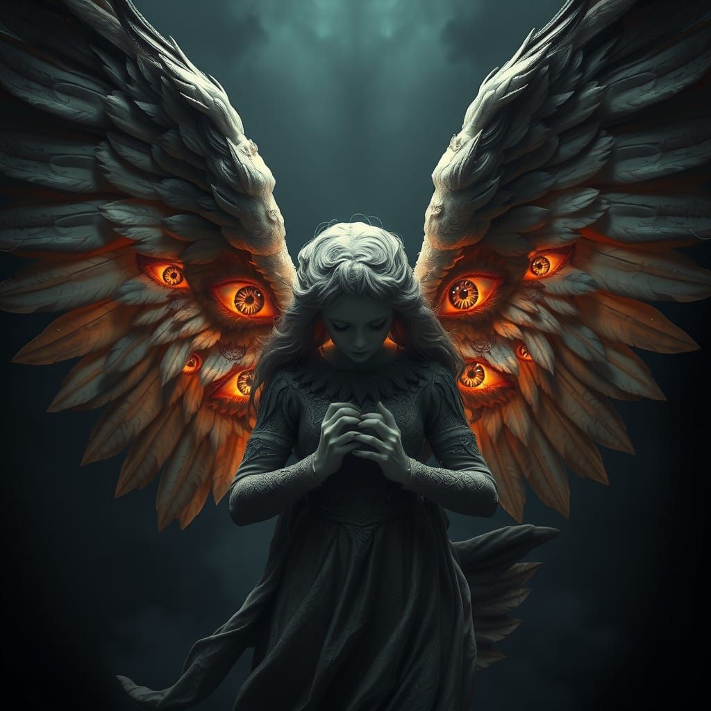 Angel of the Cosmos: A Hyperrealistic Vision