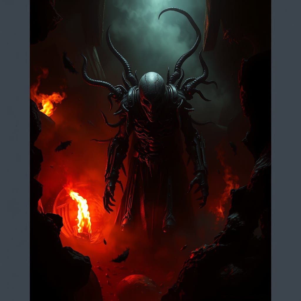 Trapped Figure in a Dark Surrealist Nightmare