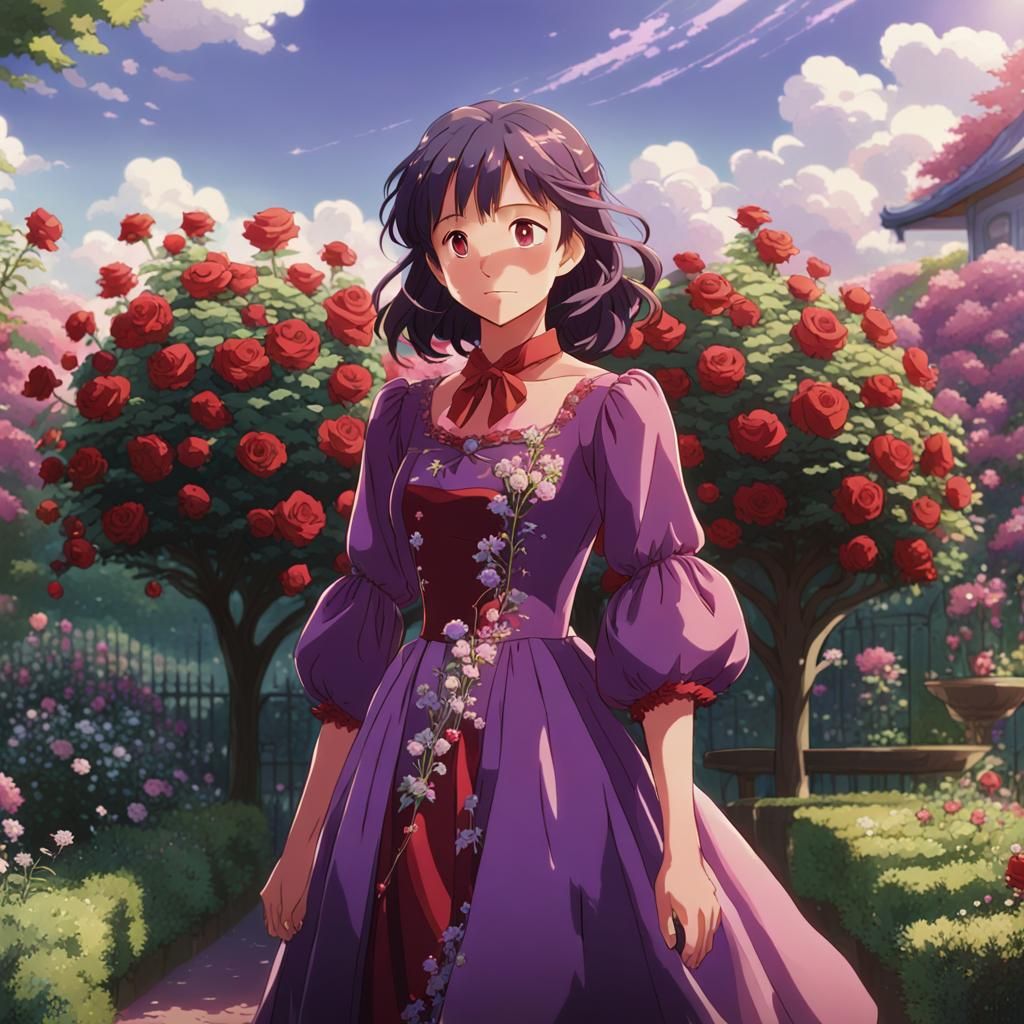 Himemiya Anthy in Rose Garden, Ghibli Style
