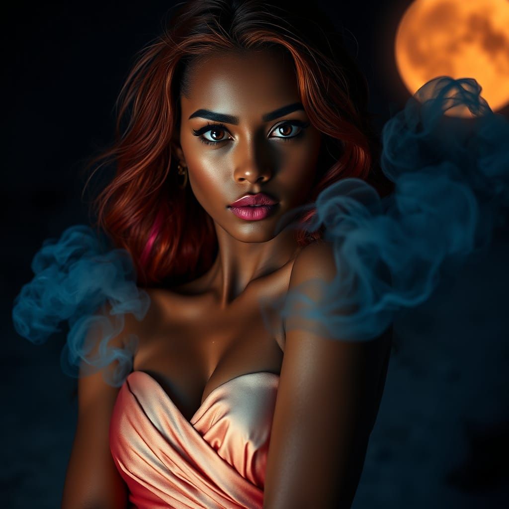 Ethereal Mythical Goddess in Sultry Evening Attire