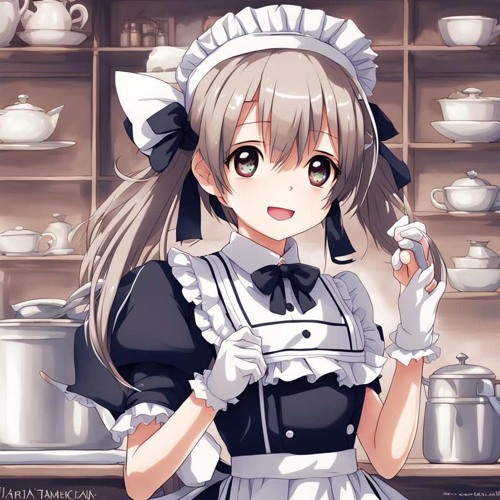 Anime Style Maid Character Art