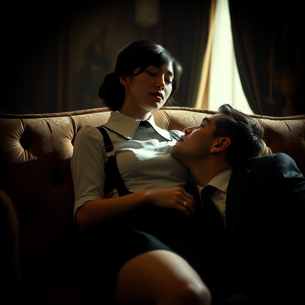 Intimate Moment in a Historic Mansion