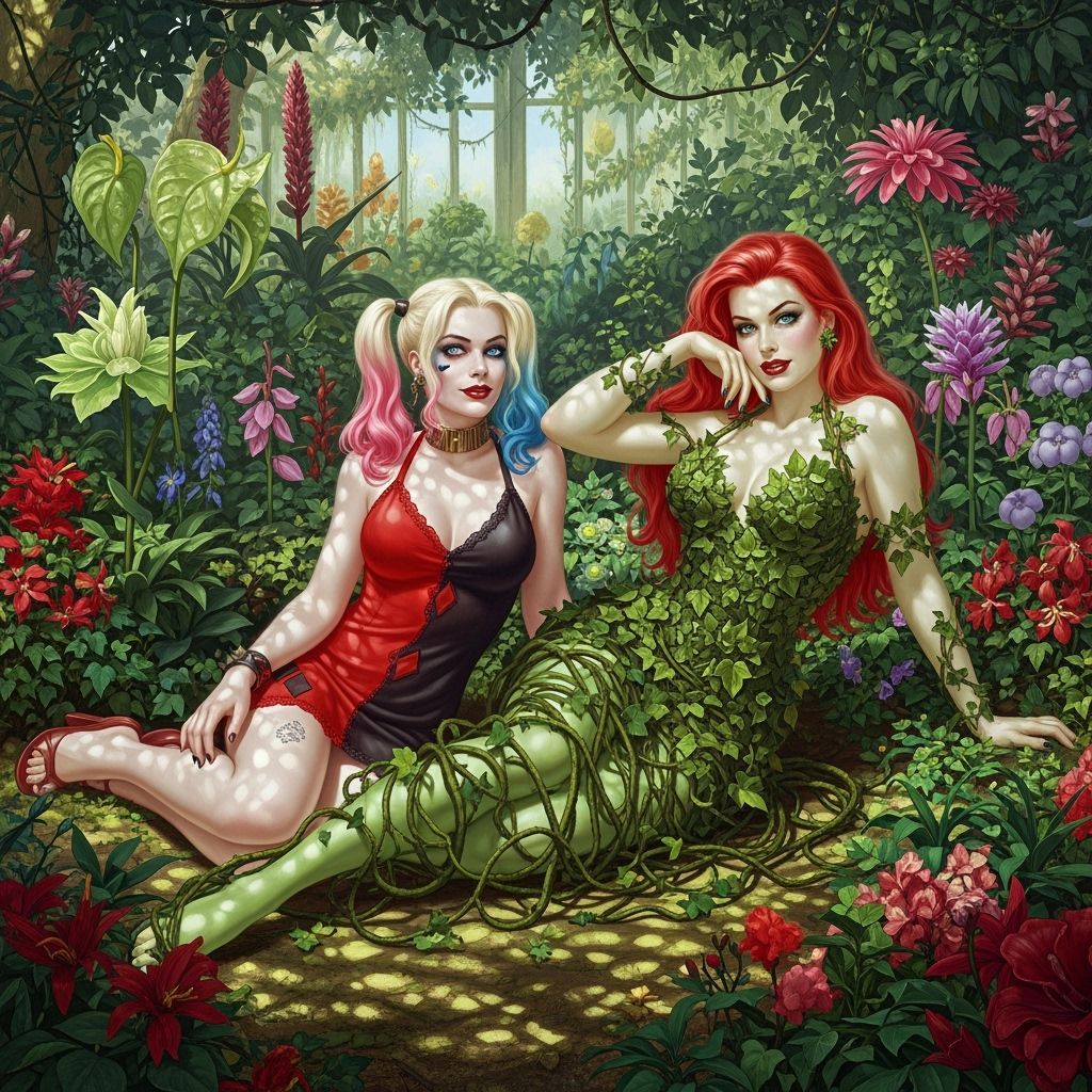 Harley Quinn and Poison Ivy in Botanical Garden