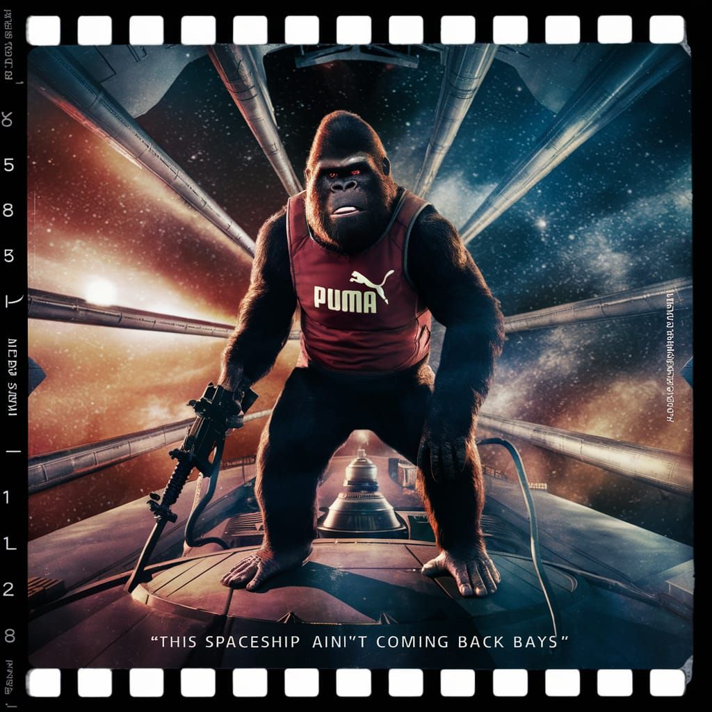 Mr. Grace: Gorilla in Puma Vest with Machine Gun