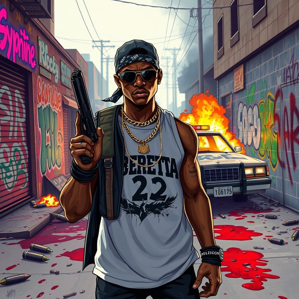 Tense Moment in a Desolate Alleyway