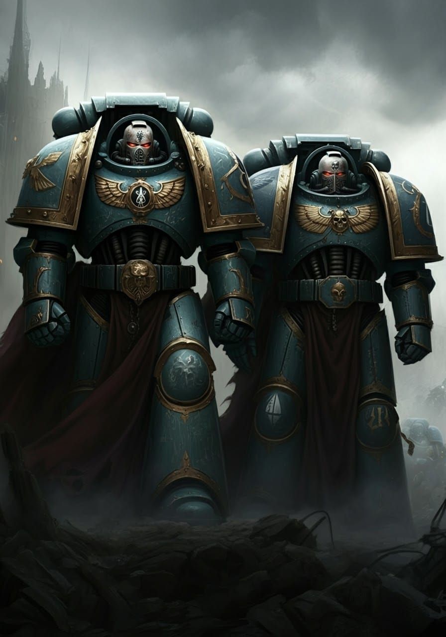 Alpha Legion Primarch Twins in Baroque Armor