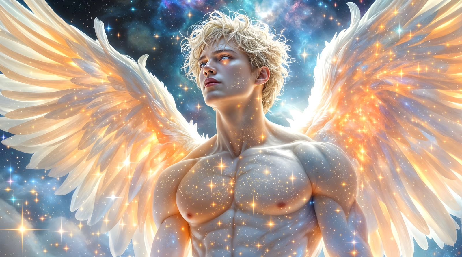 Ethereal Angel in Cosmic Splendor