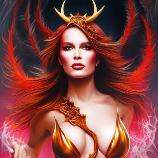 Bikini Model's Satanic Black Mass: Fantasy Illustration